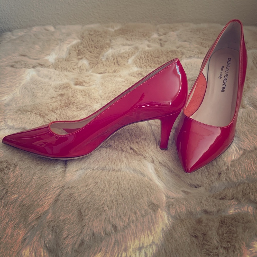 Red Italian Leather Heels